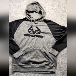 Real Tree Hoodie Adult Medium Grey Black Long Sleeve RZO Mens 1268